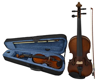 3/4 Size Violin With Bow, Case, Rosin & Music Stand